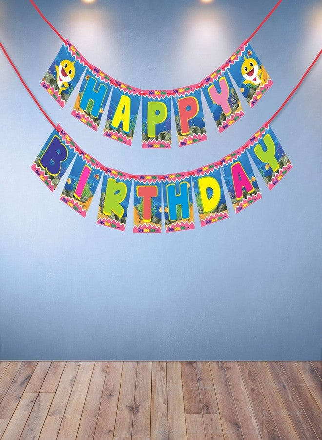 ووبوكس لافتة عيد ميلاد سعيد من وووبوكس، بتصميم بيبي شارك، خلفية زرقاء وخط متعدد الألوان، عنصر زينة لحفلات أعياد الميلاد، عناصر زينة الحفلات - Image 1